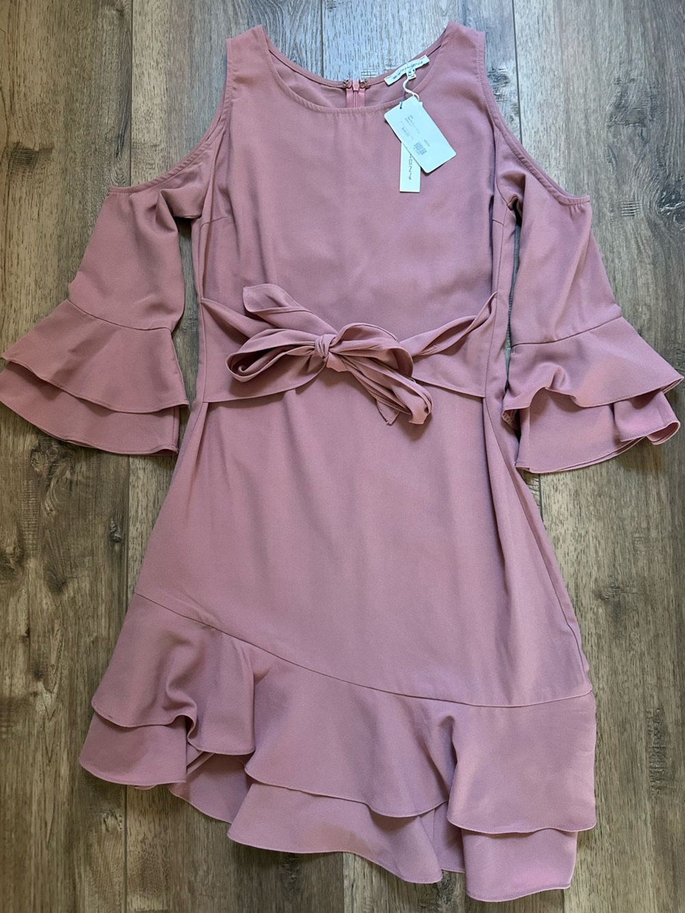 NWT! Symphony Dress, Mauve, Ruffles, Feminine, Casual, Career Wear, M